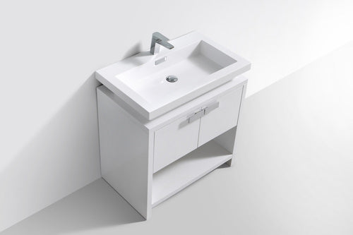 Levi 32" Modern Bathroom Vanity with Cubby Hole