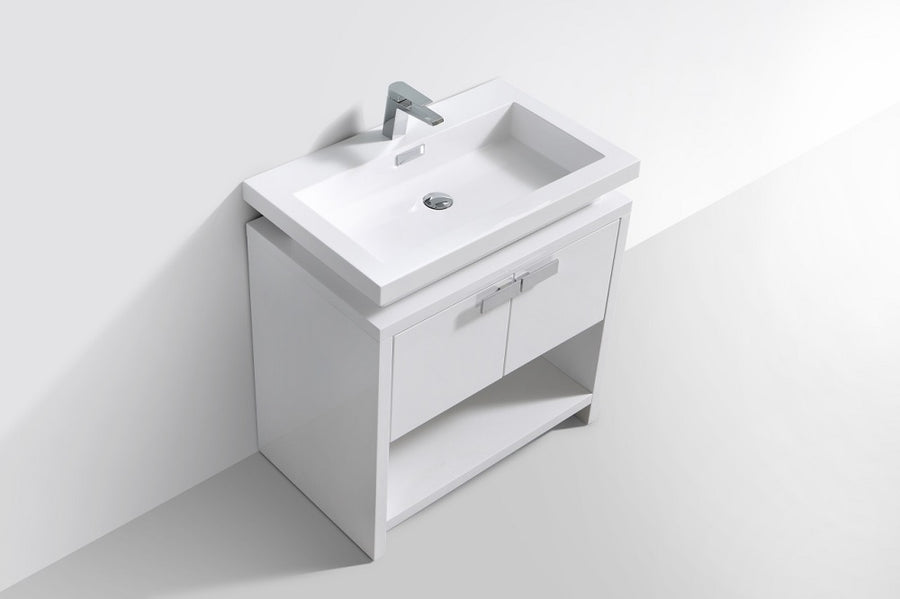 Levi 32" Modern Bathroom Vanity with Cubby Hole