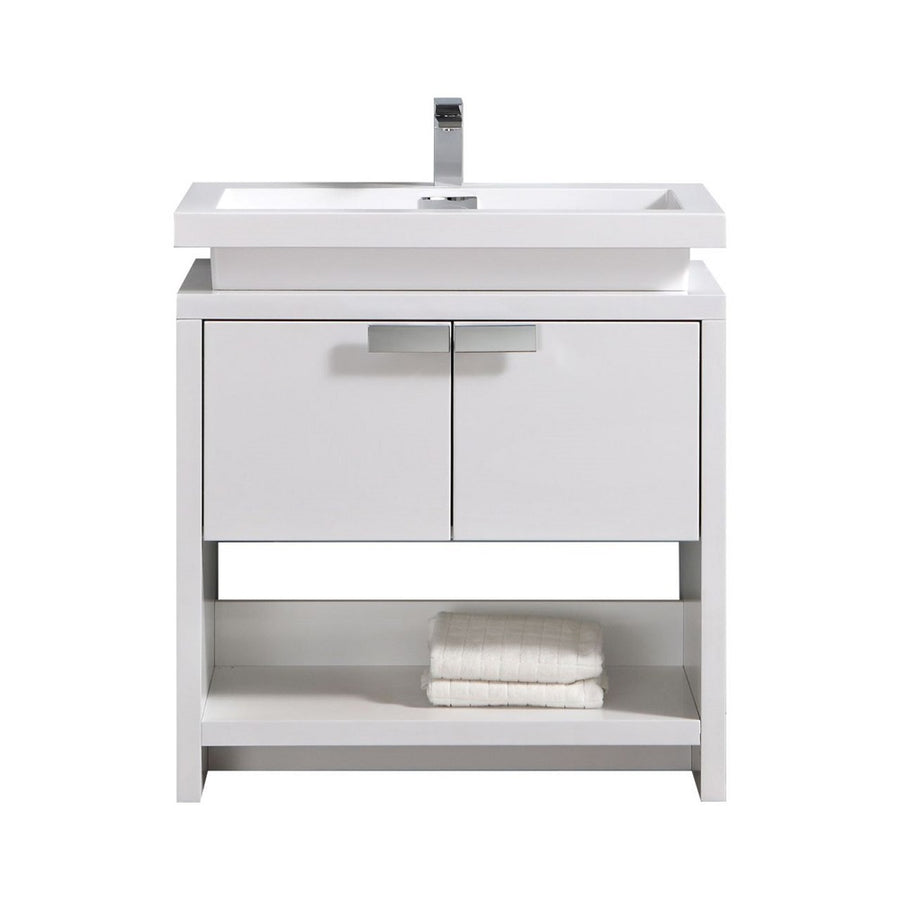 Levi 32" Modern Bathroom Vanity with Cubby Hole