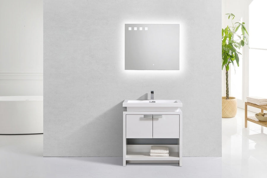 Levi 32" Modern Bathroom Vanity with Cubby Hole