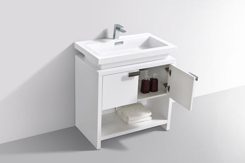 Levi 32" Modern Bathroom Vanity with Cubby Hole