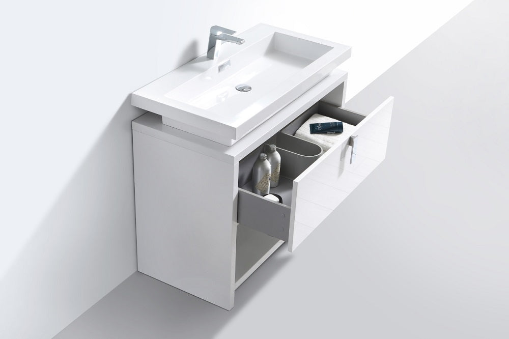 Levi 40" Modern Bathroom Vanity with Cubby Hole