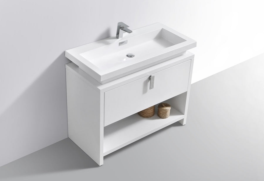 Levi 40" Modern Bathroom Vanity with Cubby Hole
