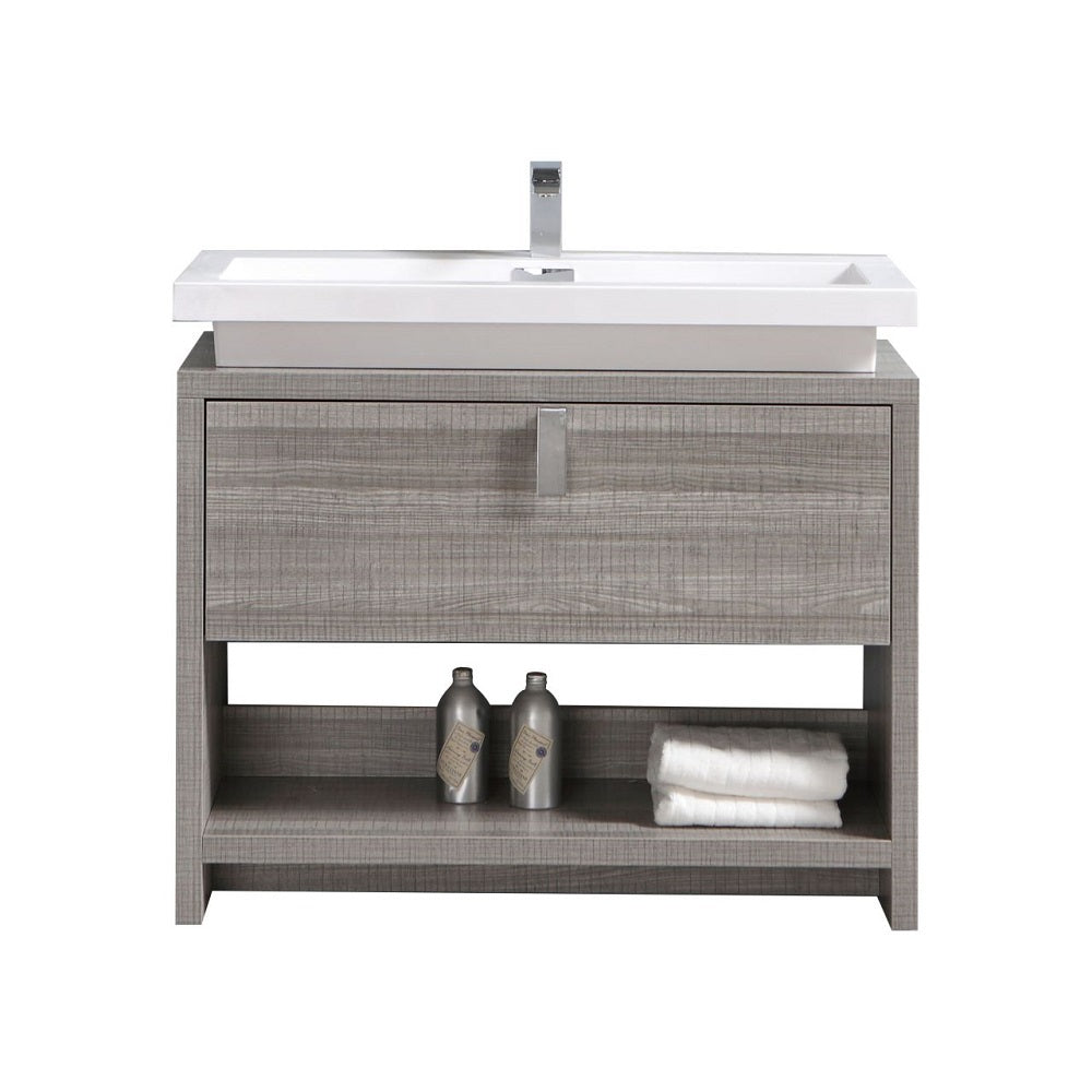 Levi 40" Modern Bathroom Vanity with Cubby Hole