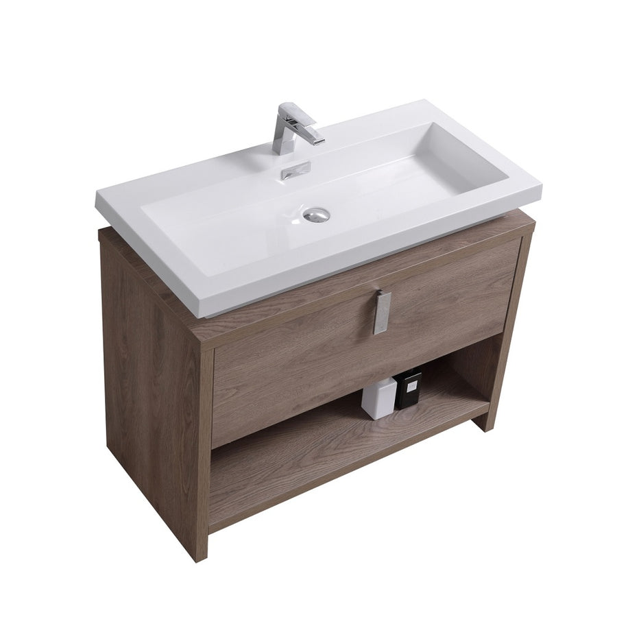 Levi 40" Modern Bathroom Vanity with Cubby Hole