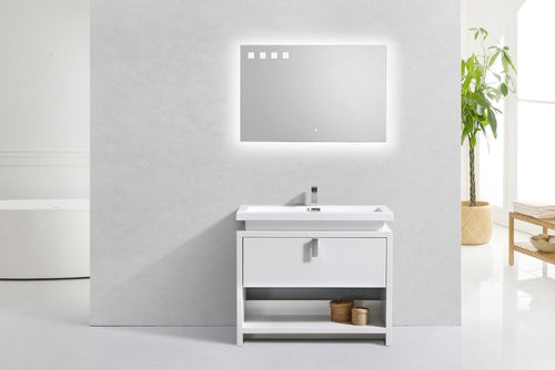 Levi 48" Modern Bathroom Vanity with Cubby Hole