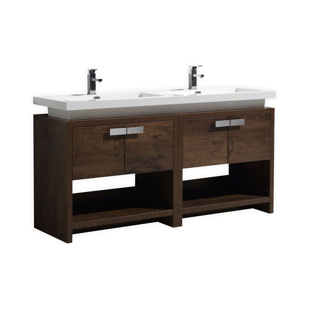 Levi 63" Modern Bathroom Vanity with Cubby Hole