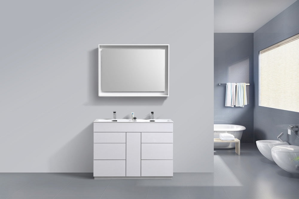 Milano 48" Double Sink Modern Bathroom Vanity