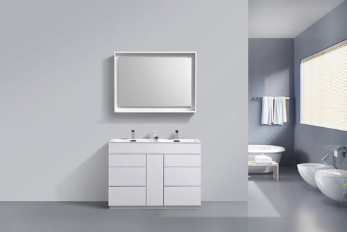 Milano 48" Double Sink Modern Bathroom Vanity
