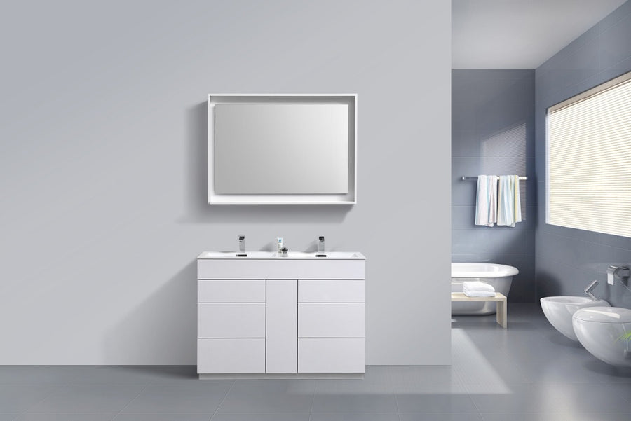 Milano 48" Double Sink Modern Bathroom Vanity