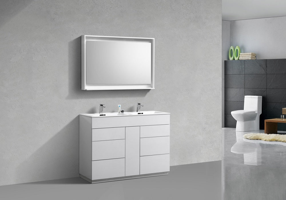 Milano 60" Double Sink Modern Bathroom Vanity