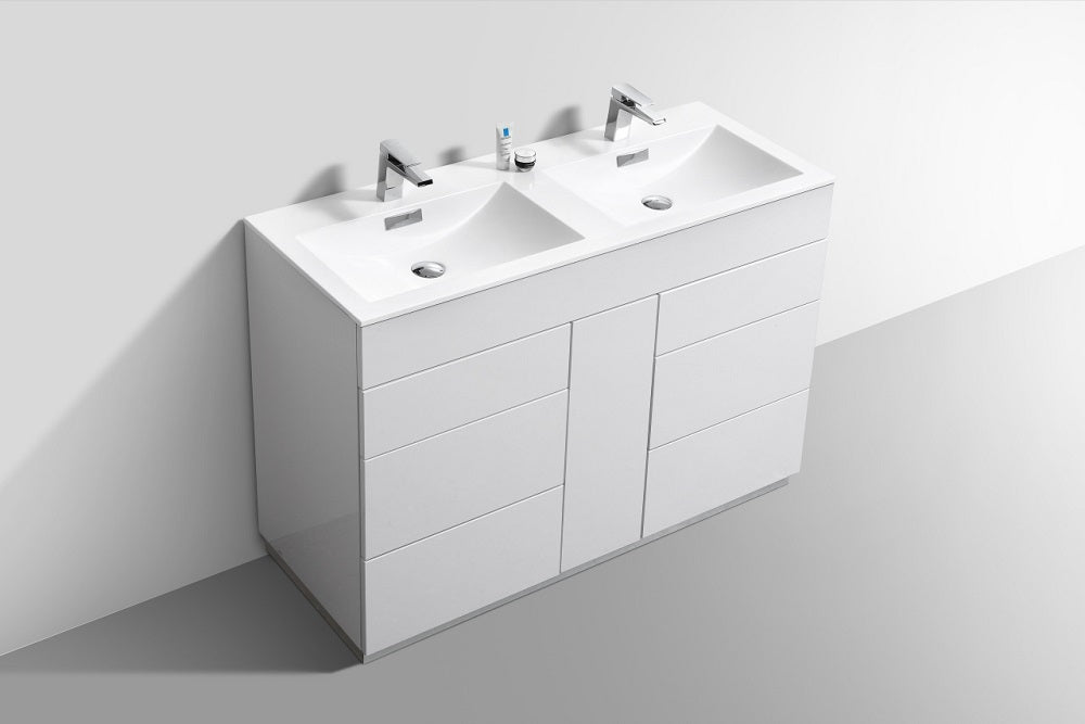 Milano 48" Double Sink Modern Bathroom Vanity