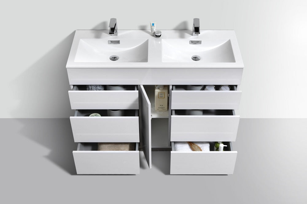 Milano 48" Double Sink Modern Bathroom Vanity