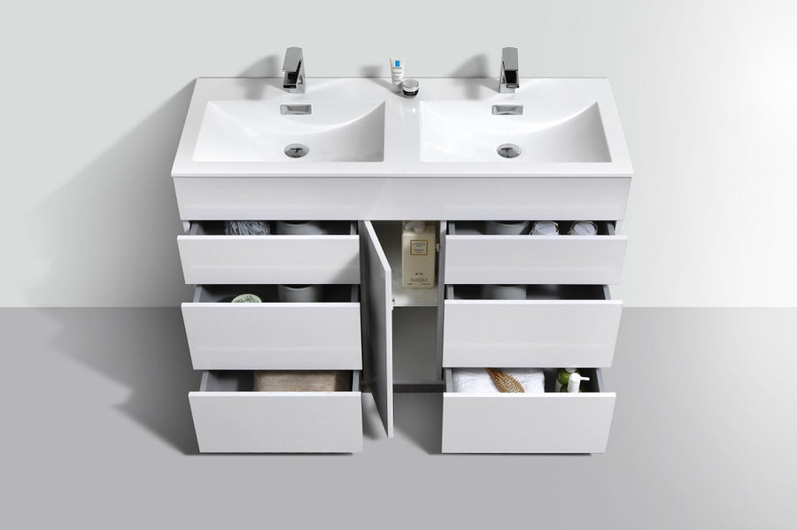 Milano 48" Double Sink Modern Bathroom Vanity