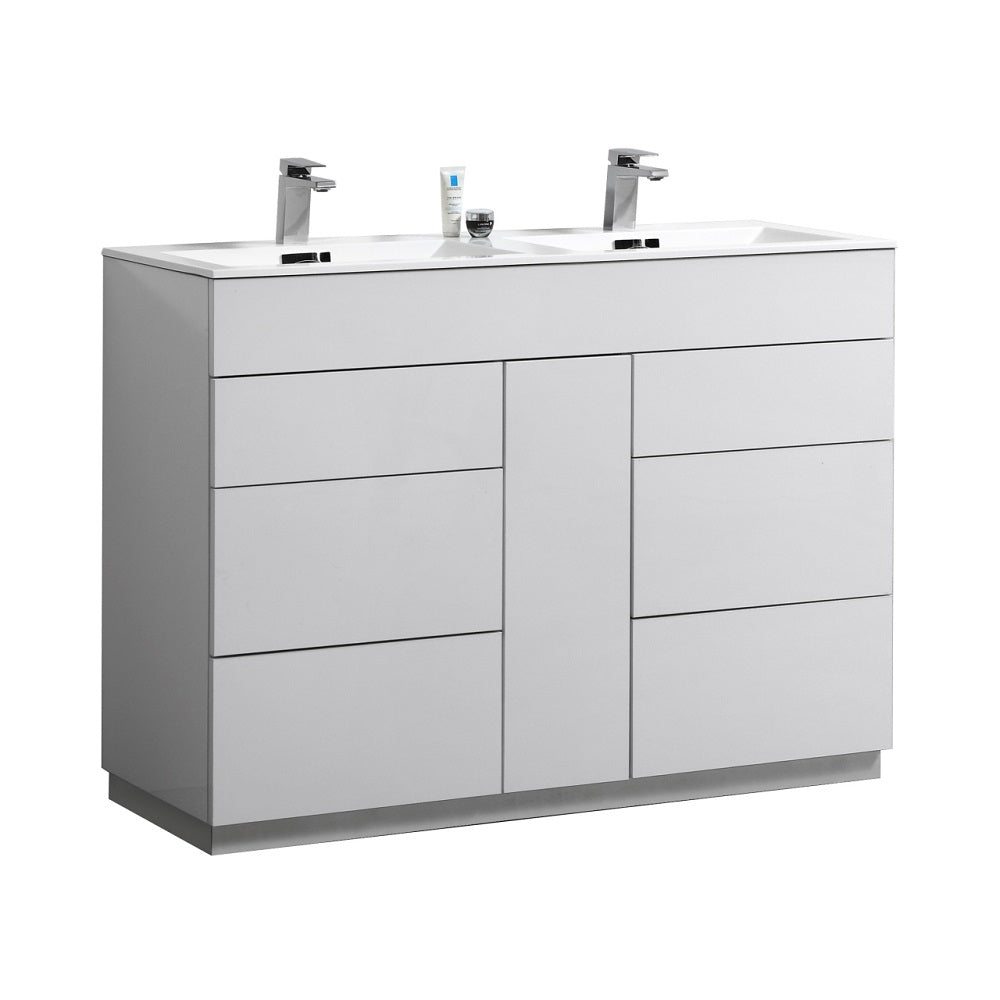 Milano 48" Double Sink Modern Bathroom Vanity