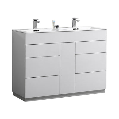 Milano 60" Double Sink Modern Bathroom Vanity