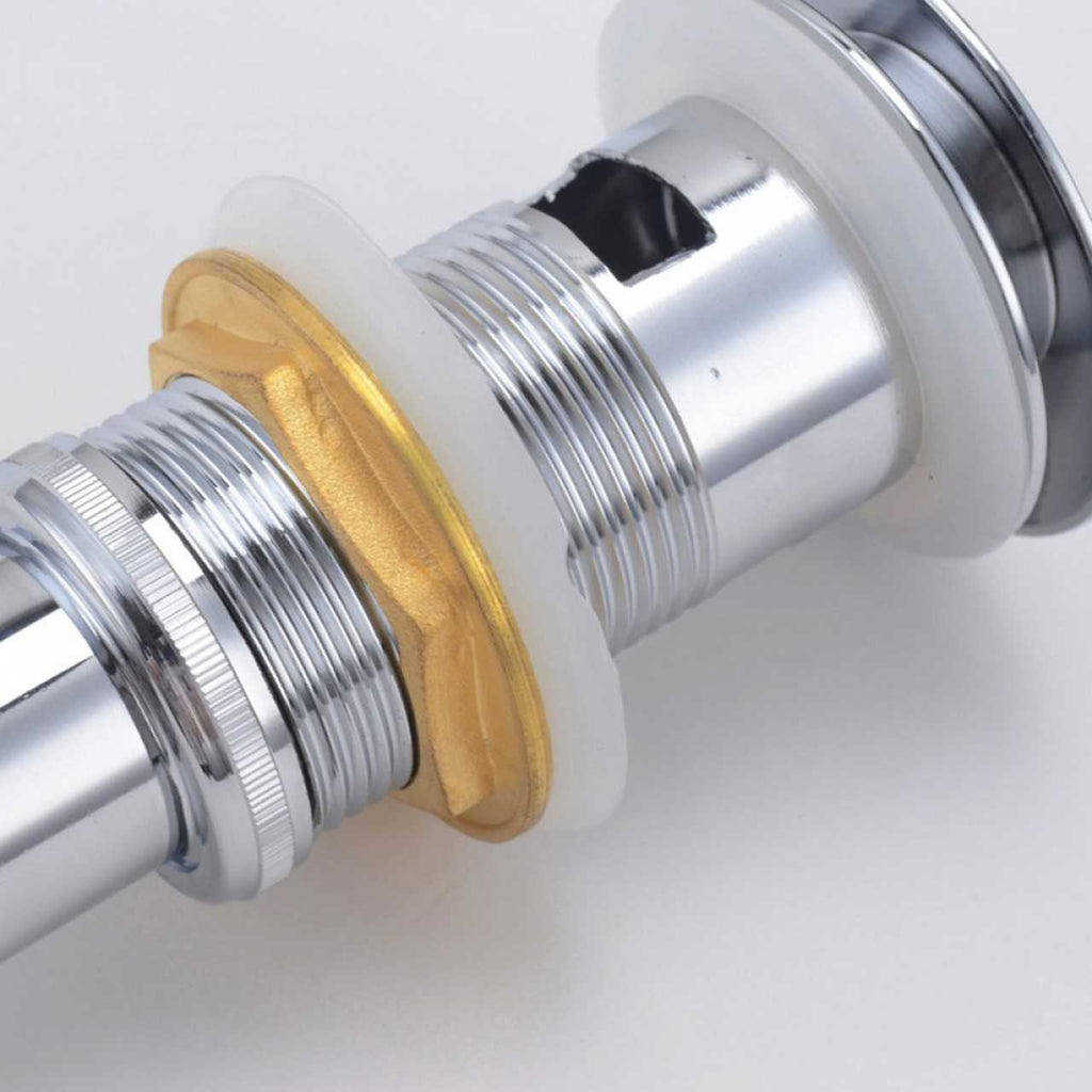 KubeBath Solid Brass Construction Pop-Up Drain With Overflow – Chrome