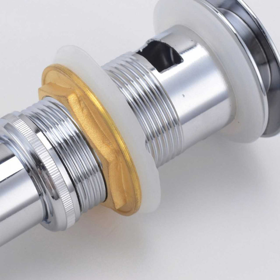 KubeBath Solid Brass Construction Pop-Up Drain With Overflow – Chrome