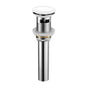 KubeBath Solid Brass Construction Pop-Up Drain With Overflow – White