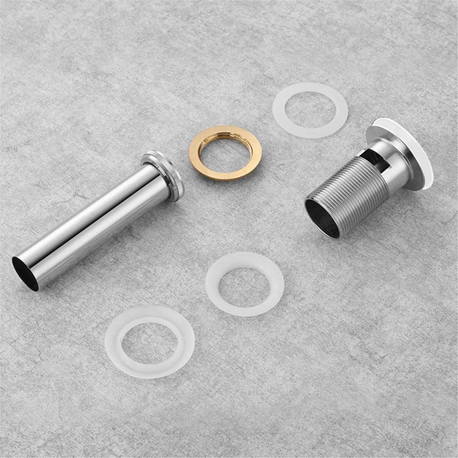 KubeBath Solid Brass Construction Pop-Up Drain With Overflow – White