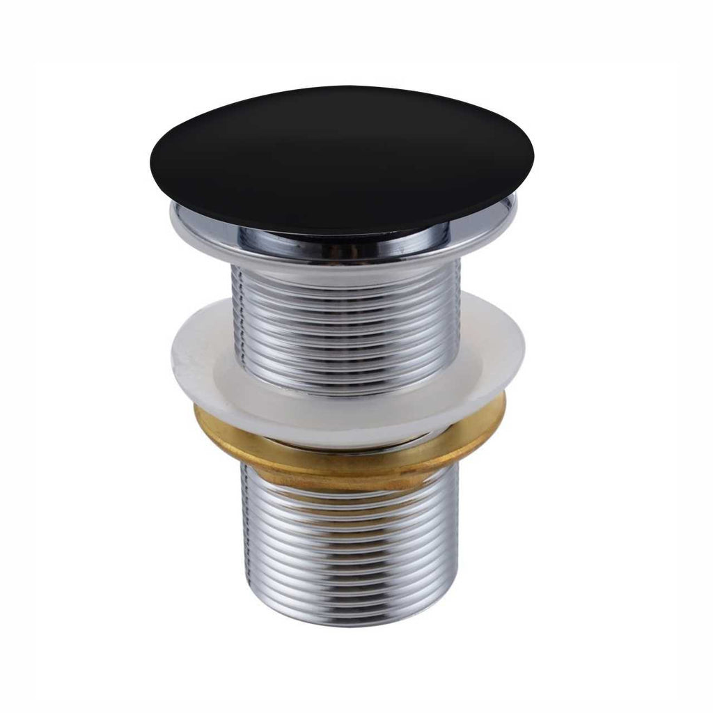 KubeBath Solid Brass Pop-Up Drain NO Overflow – Black