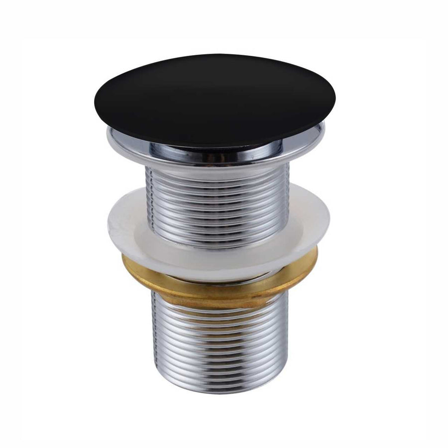 KubeBath Solid Brass Pop-Up Drain NO Overflow – Black