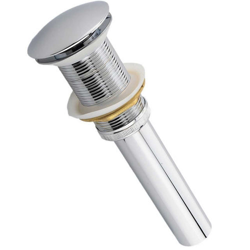 KubeBath Solid Brass Pop-Up Drain NO Overflow – Chrome