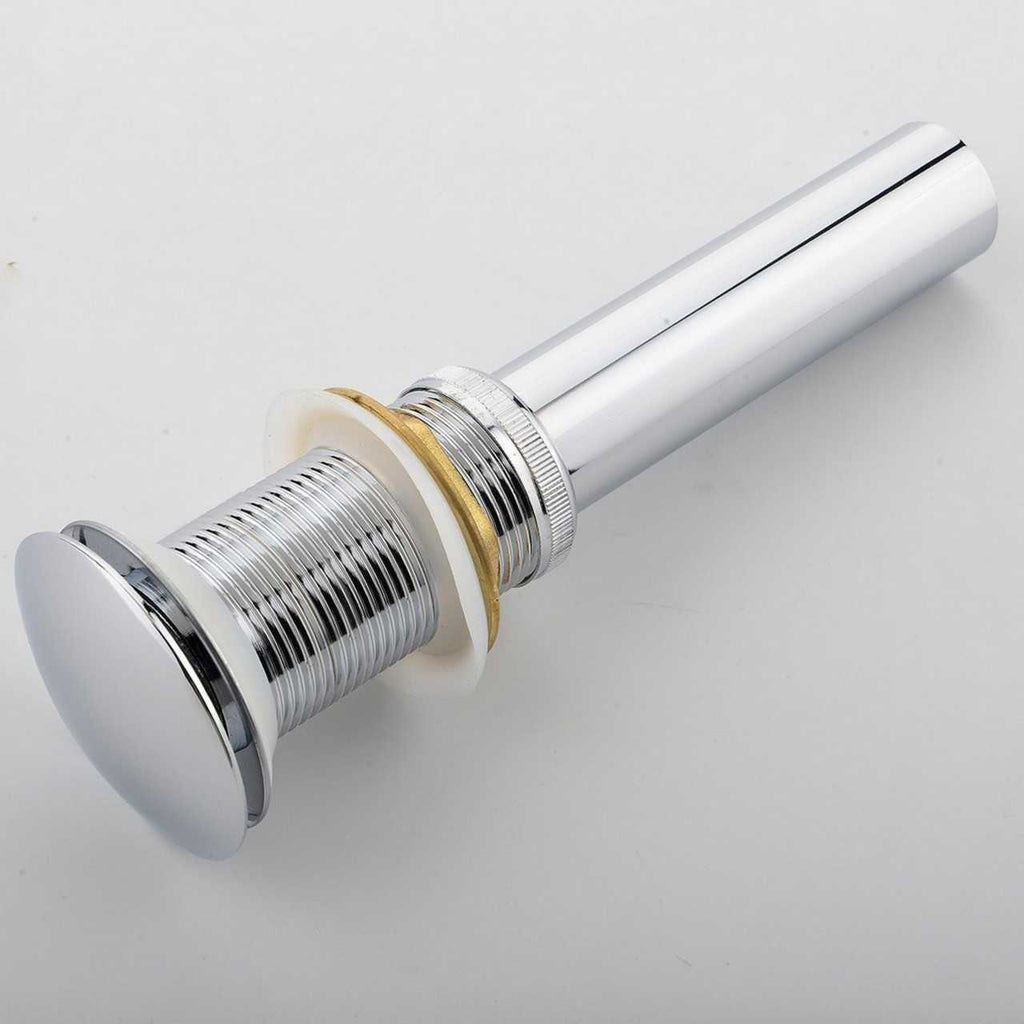 KubeBath Solid Brass Pop-Up Drain NO Overflow – Chrome