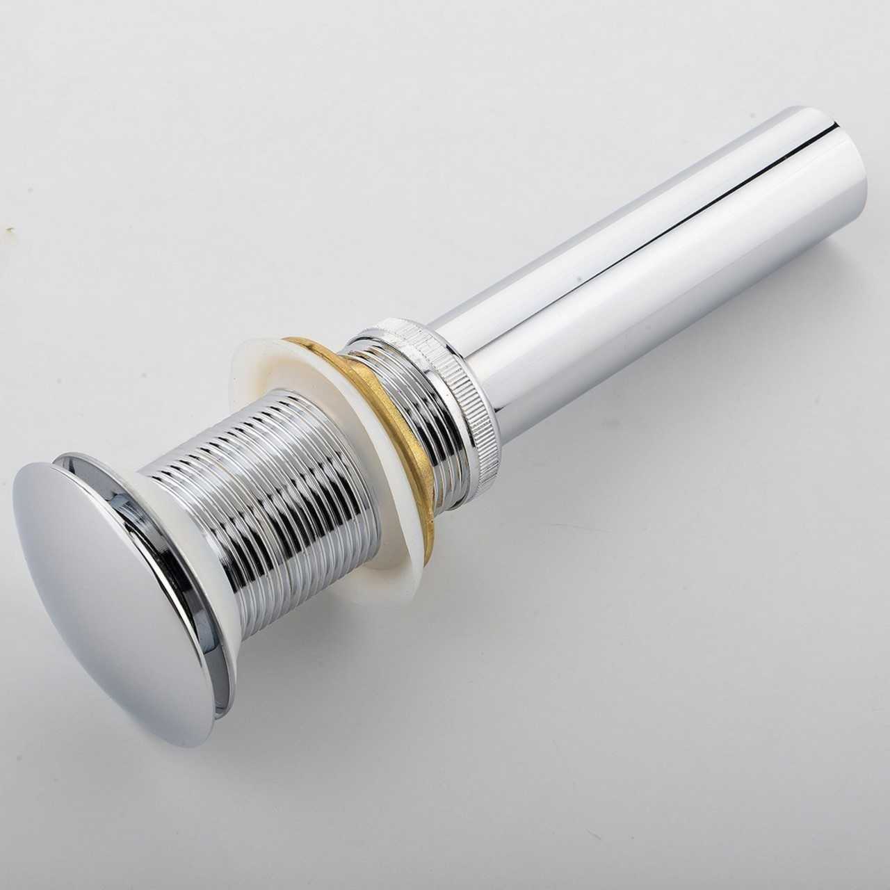 KubeBath Solid Brass Pop-Up Drain NO Overflow – Chrome
