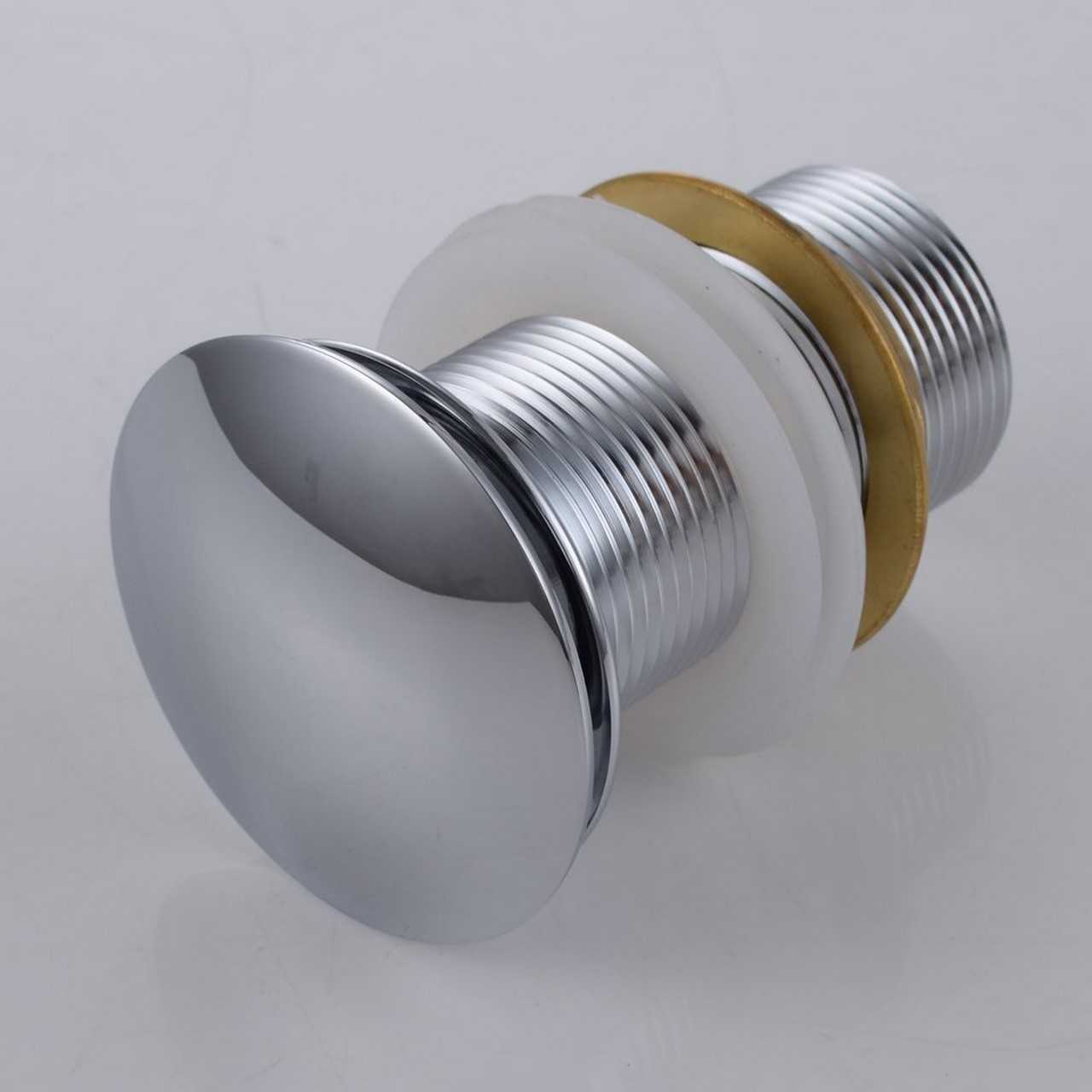 KubeBath Solid Brass Pop-Up Drain NO Overflow – Chrome