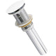KubeBath Solid Brass Pop-Up Drain NO Overflow – White