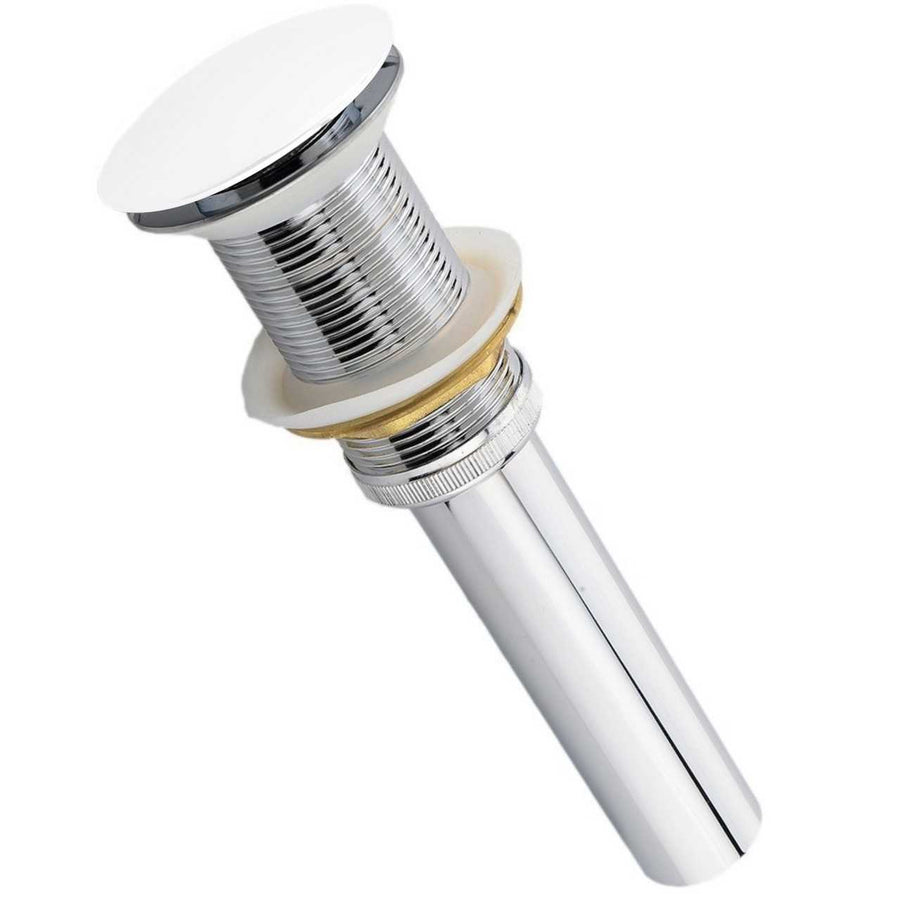 KubeBath Solid Brass Pop-Up Drain NO Overflow – White