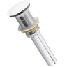KubeBath Solid Brass Pop-Up Drain NO Overflow – White