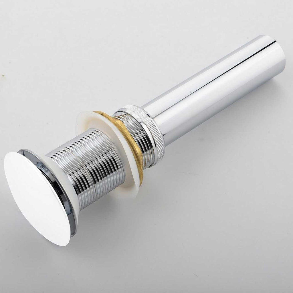 KubeBath Solid Brass Pop-Up Drain NO Overflow – White