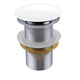 KubeBath Solid Brass Pop-Up Drain NO Overflow – White