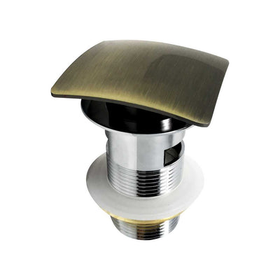 KubeBath Solid Brass Construction Square Pop-Up Drain With Overflow – Bronze