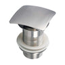 KubeBath Solid Brass Construction Square Pop-Up Drain NO Overflow – Brushed Nickel