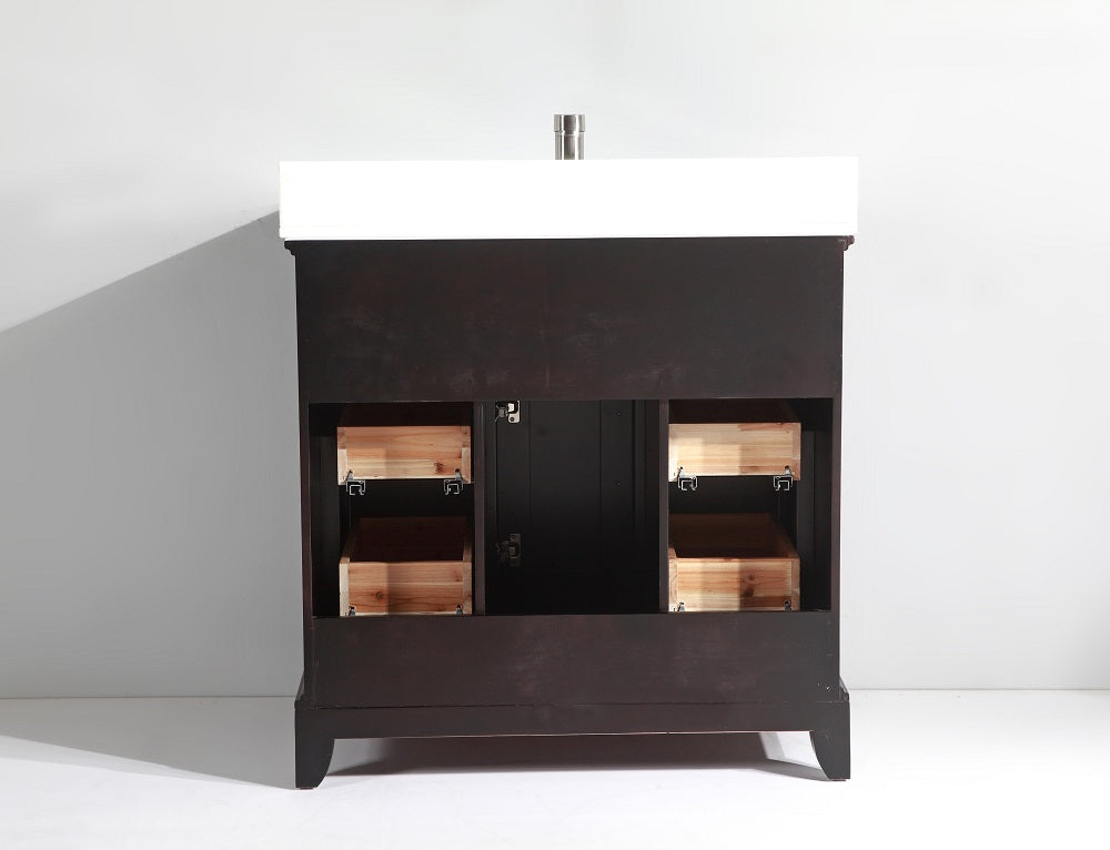 Vanity Art - Noble 36" Single Sink Bathroom Vanity Set with Sink and Mirror