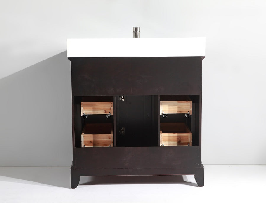 Vanity Art - Noble 36" Single Sink Bathroom Vanity Set with Sink and Mirror