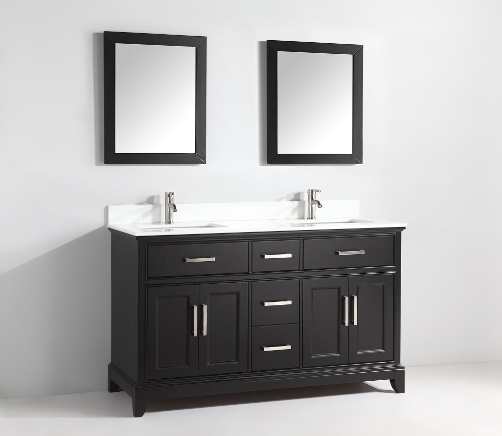 Vanity Art - Noble 72" Double Sink Bathroom Vanity Set with Sink and Mirrors