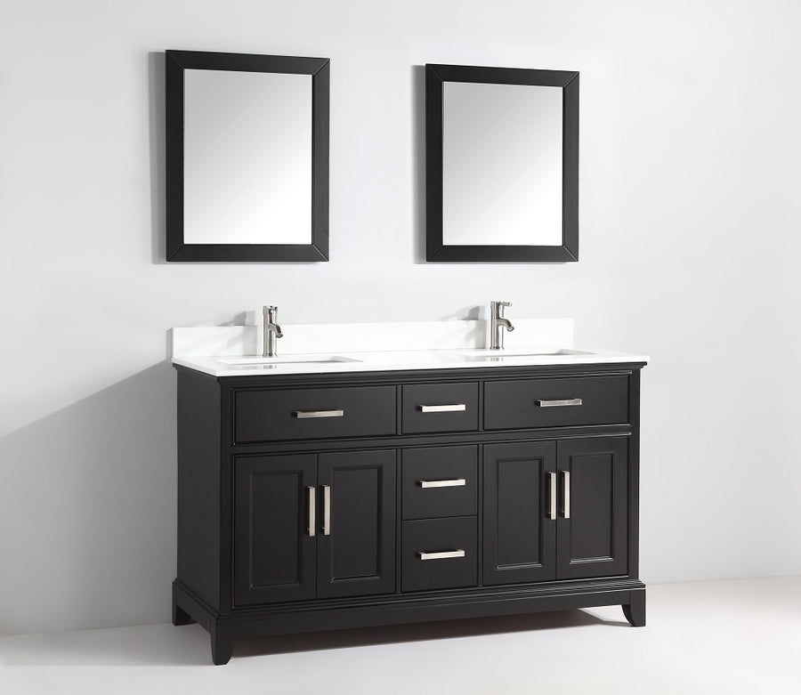 Vanity Art - Noble 72" Double Sink Bathroom Vanity Set with Sink and Mirrors