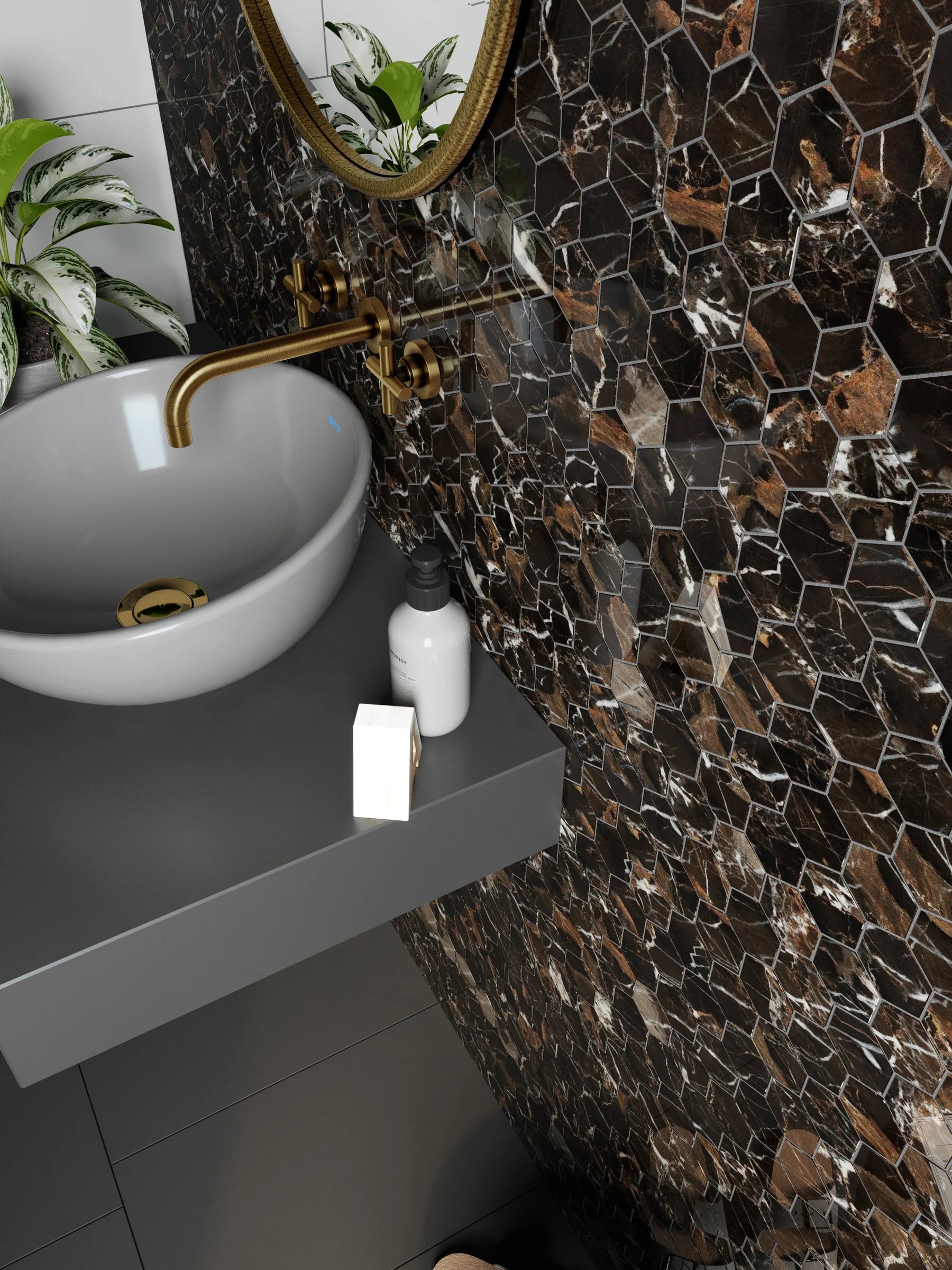 Royale Brushed 2-Handle Wall Mounted Faucet