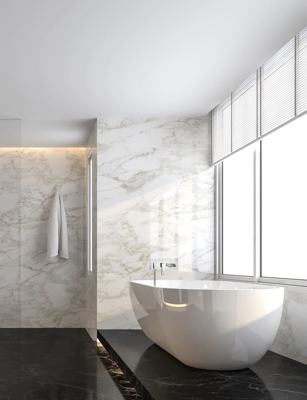 Serena Wall Mounted Waterfall Bathtub Faucet With Handshower