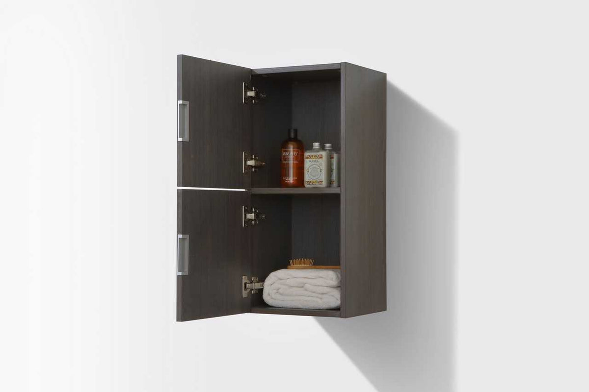 Bliss 12″ Wide by 28″ High Linen Side Cabinet With Two Doors in Gray Oak Finish