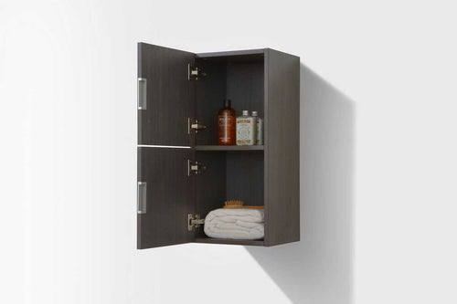 Bliss 12″ Wide by 28″ High Linen Side Cabinet With Two Doors in Gray Oak Finish