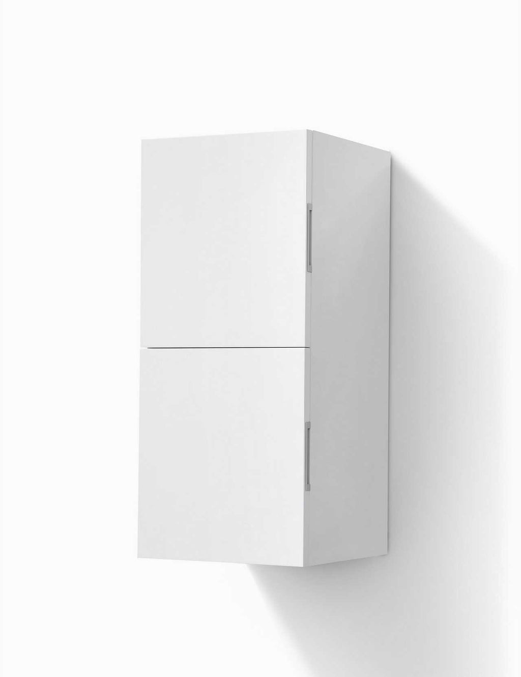 Bliss 12″ Wide by 28″ High Linen Side Cabinet With Two Doors in Gloss White Finish