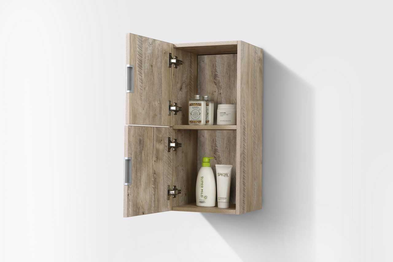 Bliss 12″ Wide by 28″ High Linen Side Cabinet With Two Doors in Nature Wood Finish - [Cloned #13220] - [Cloned #16101]
