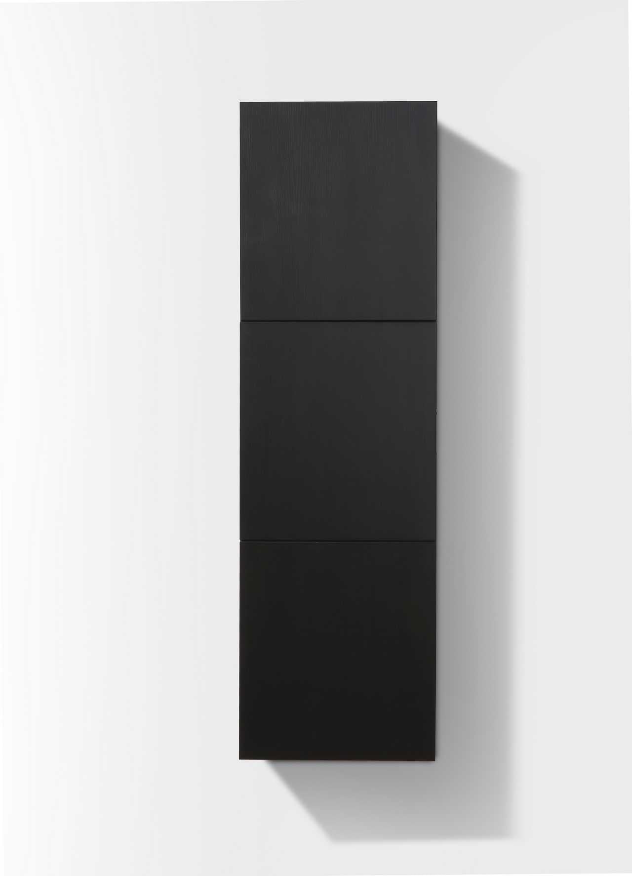 Bliss 18″ Wide by 59″ High Linen Side Cabinet With Three Doors in Black Wood Finish