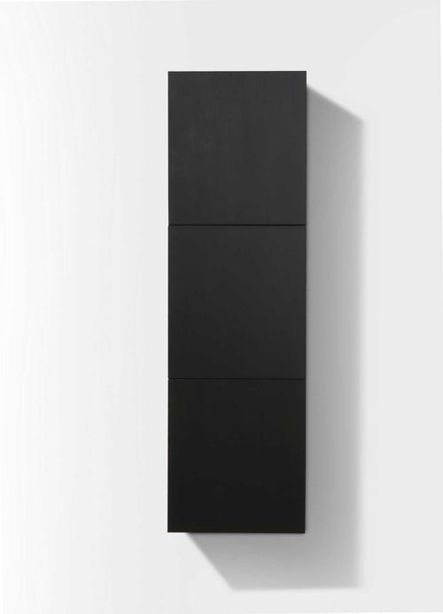 Bliss 18″ Wide by 59″ High Linen Side Cabinet With Three Doors in Black Wood Finish