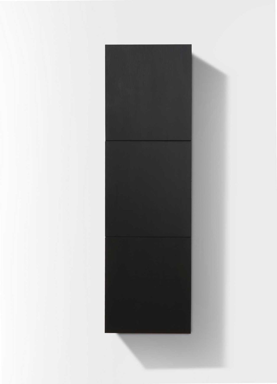 Bliss 18″ Wide by 59″ High Linen Side Cabinet With Three Doors in Black Wood Finish